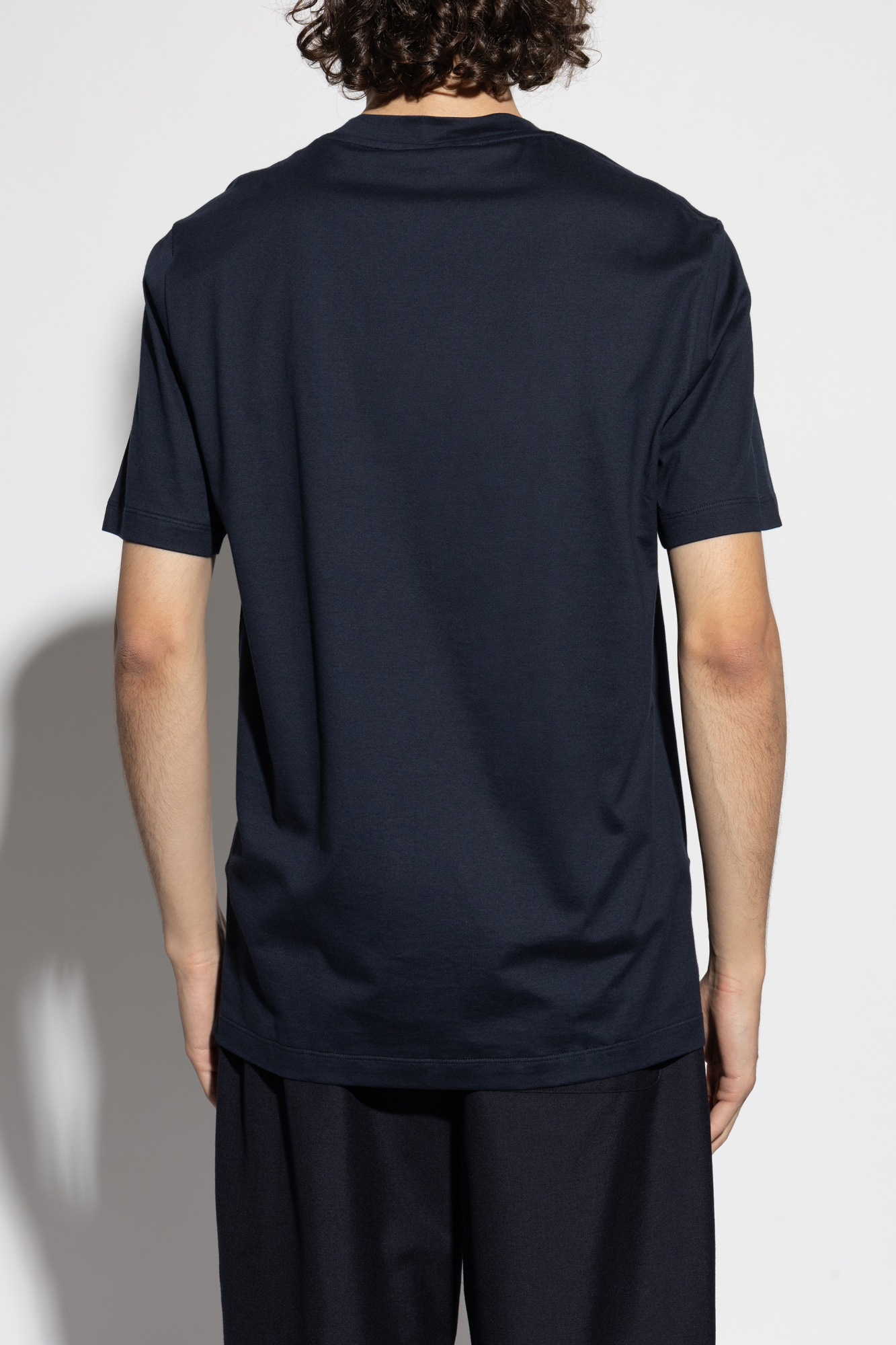 Navy blue T-shirt with embroidered logo Brioni - Vitkac